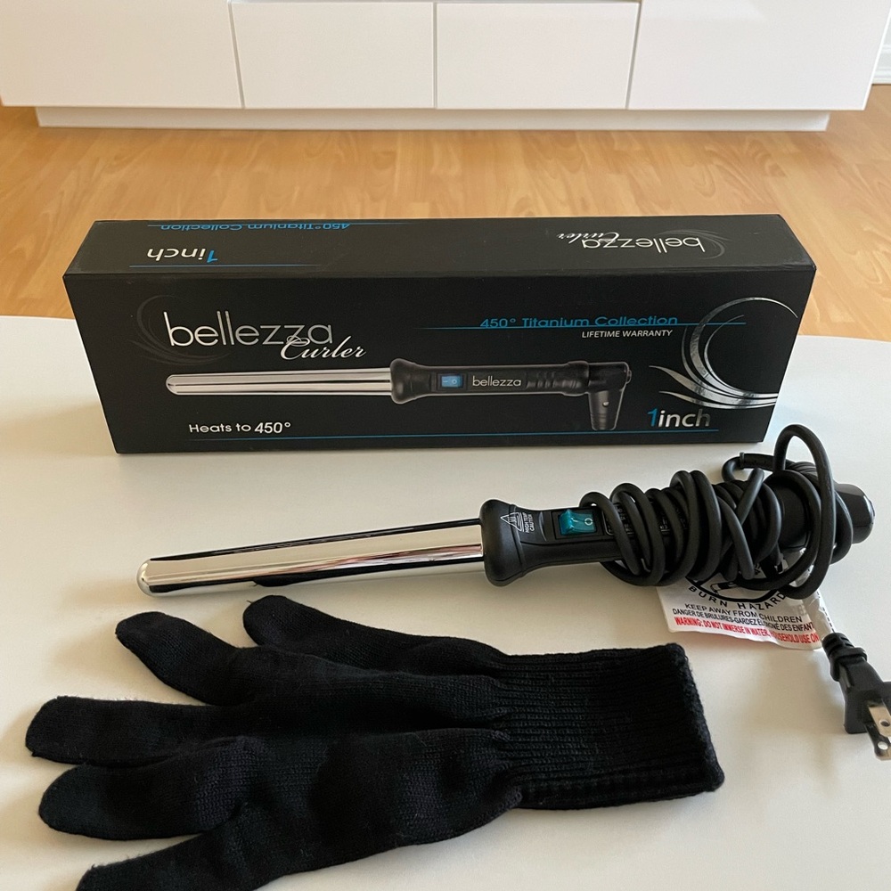 Bellezza 1inch Curling Iron with Glove